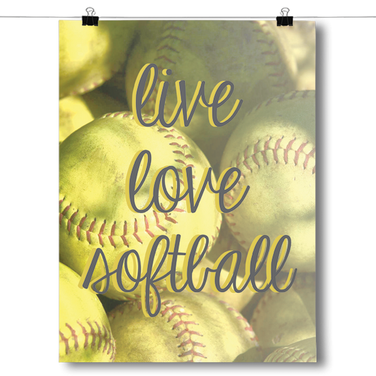 Live Love Softball Poster