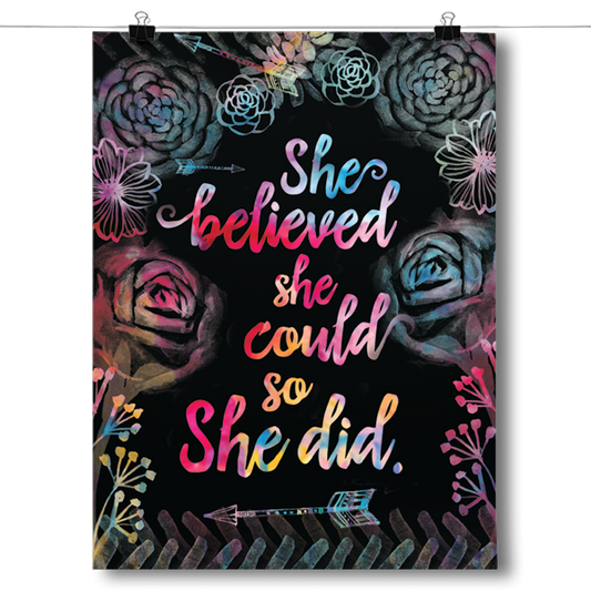 So She Did - Black Poster