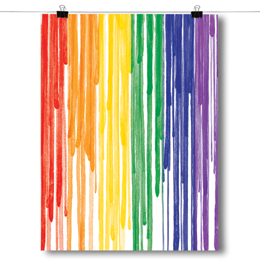 Dripping Paint LGBT Pride Flag Poster