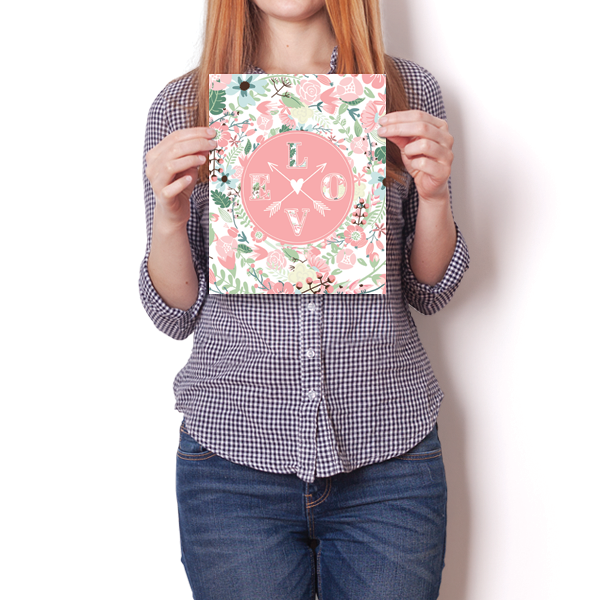 Cute LOVE Flower Pattern Poster