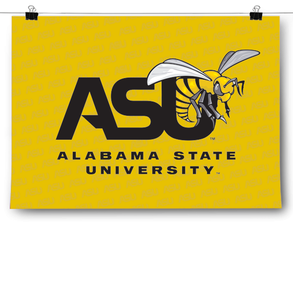 Alabama State University (ASU) NCAA Poster Inspired Silver