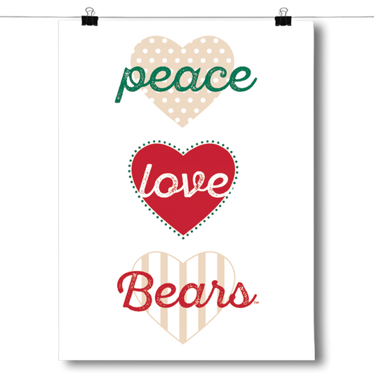 Peace, Love, Bears (Washington University, St. Louis) - NCAA Poster