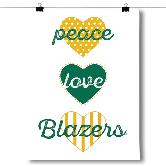 Peace, Love, Blazers (University of Alabama, Birmingham) - NCAA Poster