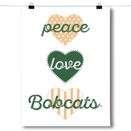 Peace, Love, Bobcats (Ohio University) - NCAA Poster
