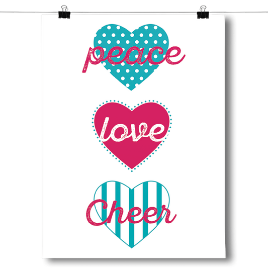 Peace, Love, Cheer Poster