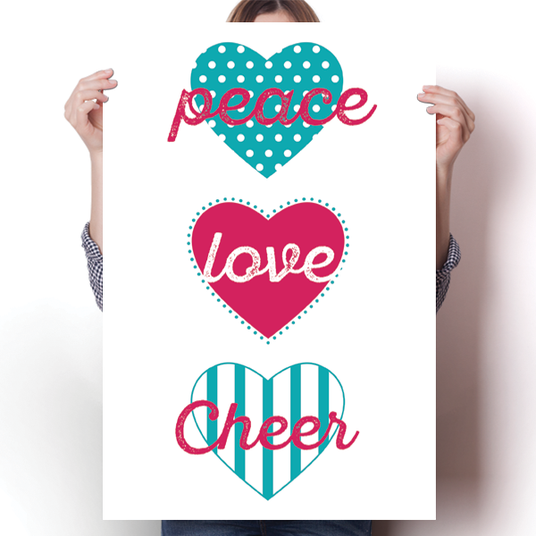Peace, Love, Cheer Poster