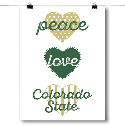 Peace, Love, Colorado State - NCAA Poster