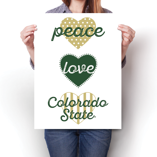 Peace, Love, Colorado State - NCAA Poster