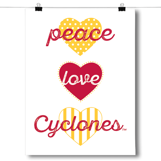 Peace, Love, Cyclones (Iowa State University) - NCAA Poster