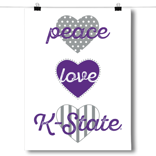 Peace, Love, K-State - NCAA Poster