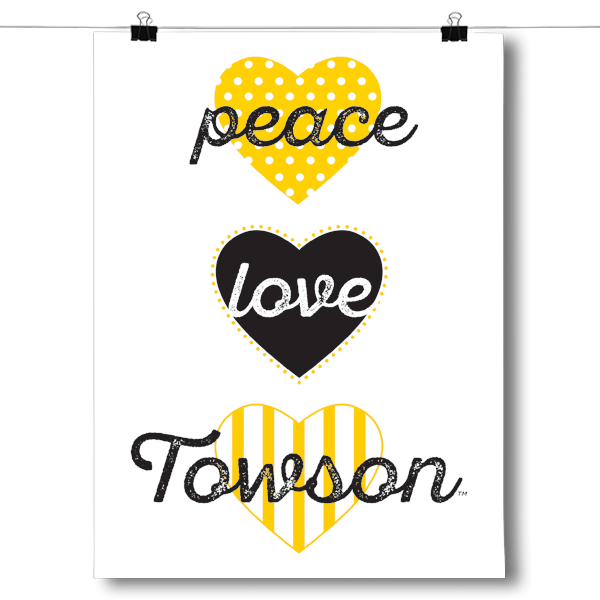 Peace, Love, Towson - NCAA Poster