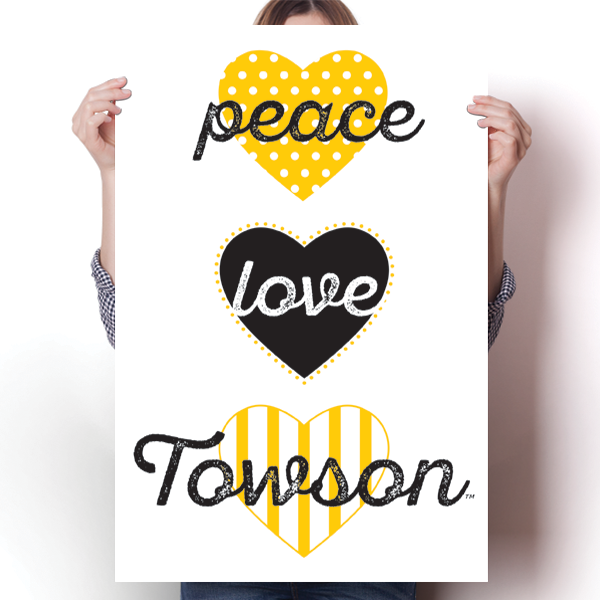 Peace, Love, Towson - NCAA Poster