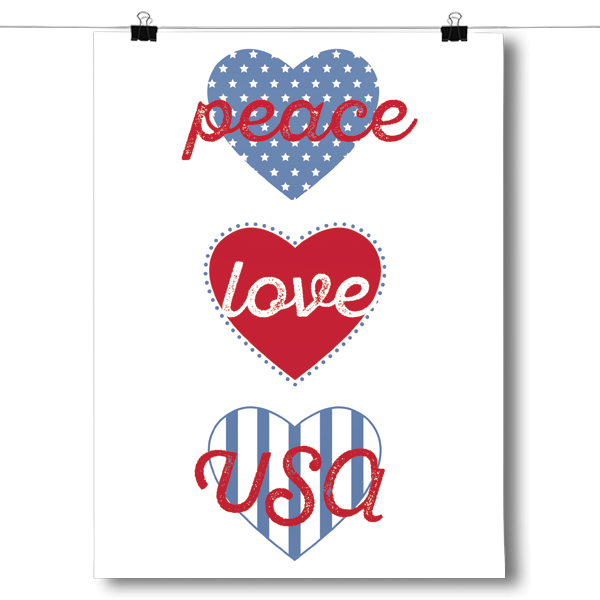 Peace, Love, USA Poster