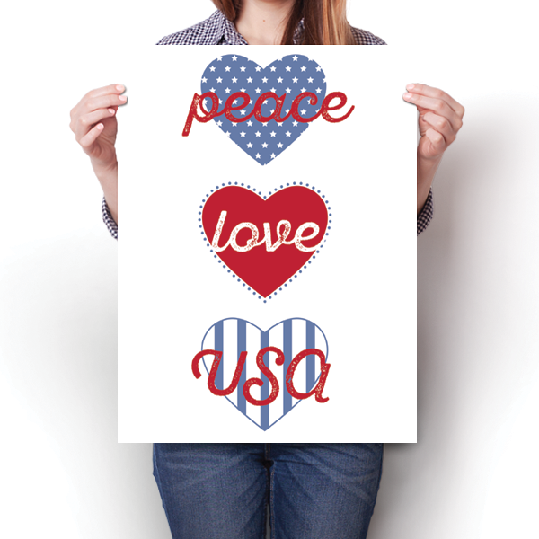 Peace, Love, USA Poster