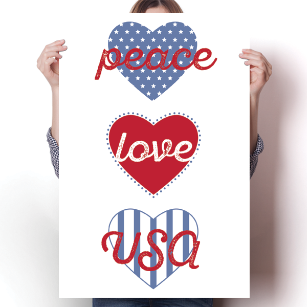 Peace, Love, USA Poster