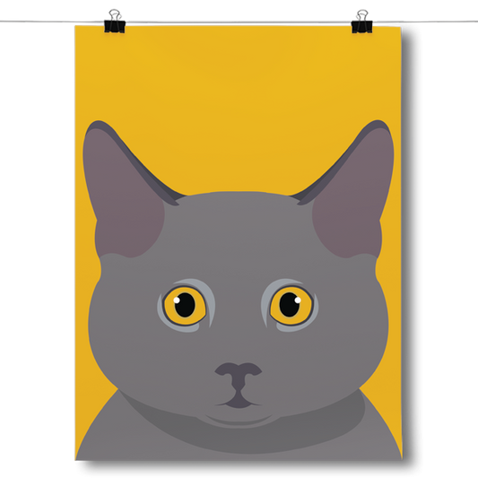 British Shorthair Face Poster