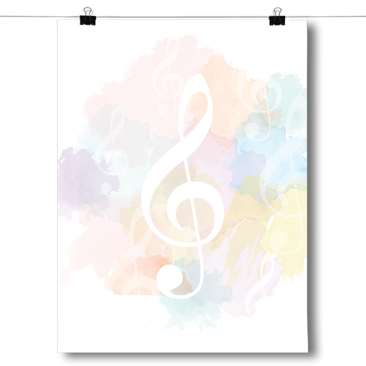 Treble Clef - Watercolor Poster