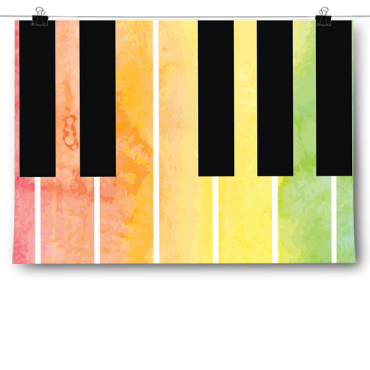 Piano Keys - Watercolor Poster