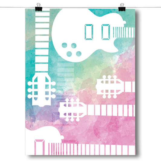 Guitar Silhouette - Watercolor Poster
