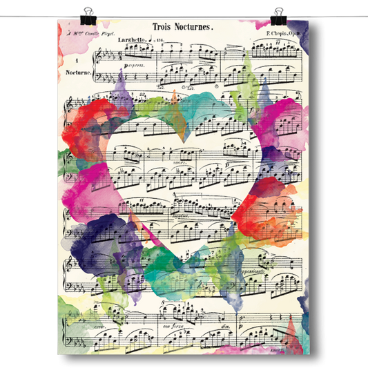 Music Sheet Heart Poster