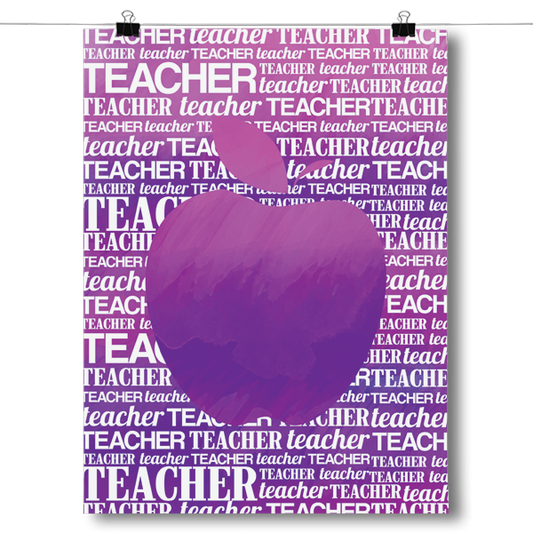 Apple Silhouette - Purple Watercolor Poster