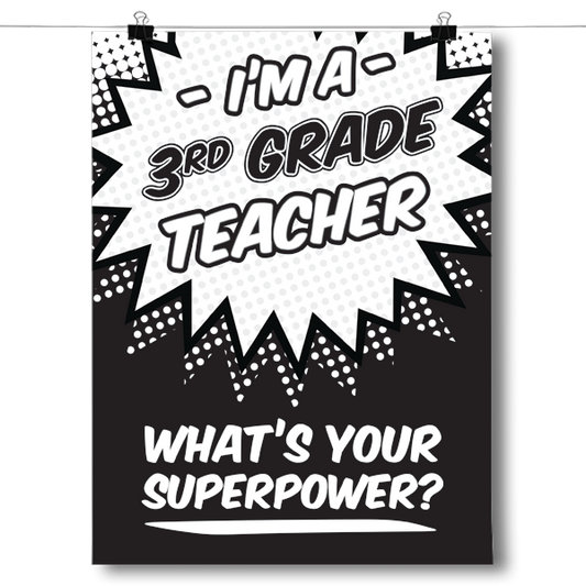 What's Your Superpower - 3rd Grade Teacher Poster