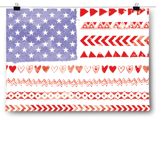 American Flag - Vintage Trendy Poster