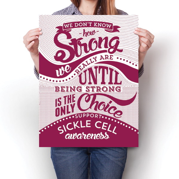 Sickle Cell - How Strong - Burgundy Poster