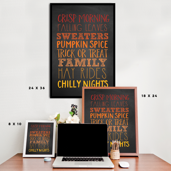 Fall Words Poster