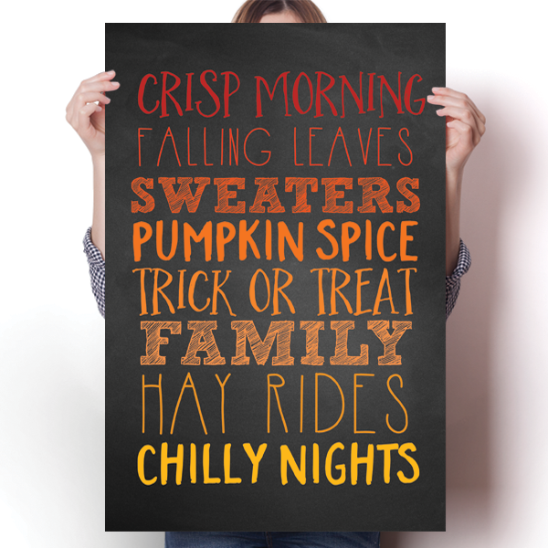 Fall Words Poster