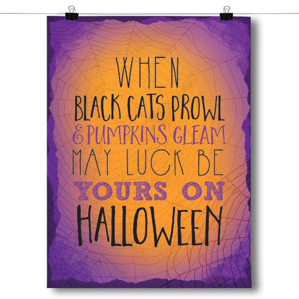 Black Cats Prowl and Pumpkins Gleam Poster