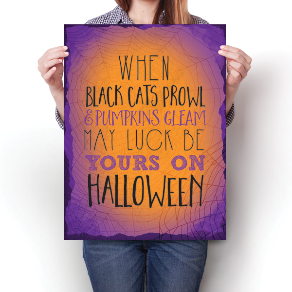 Black Cats Prowl and Pumpkins Gleam Poster