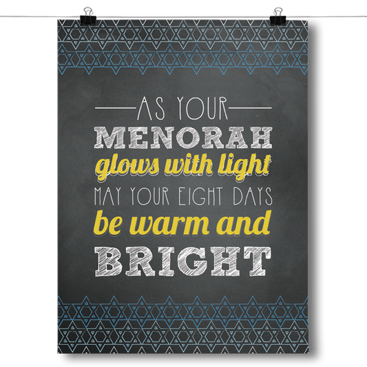 May Your Eight Days Be Warm and Bright - Hanukkah Poster