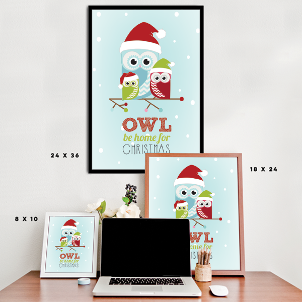 Owl Be Home For Christmas Poster