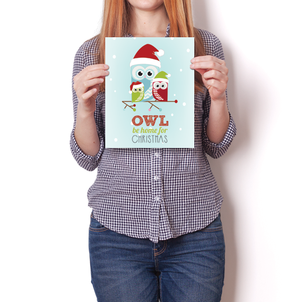 Owl Be Home For Christmas Poster