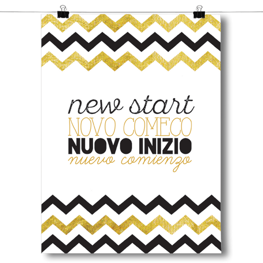 New Start - Chevron Pattern Poster
