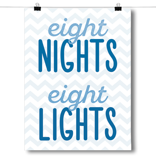 Eight Nights, Eight Lights - Hanukkah Poster