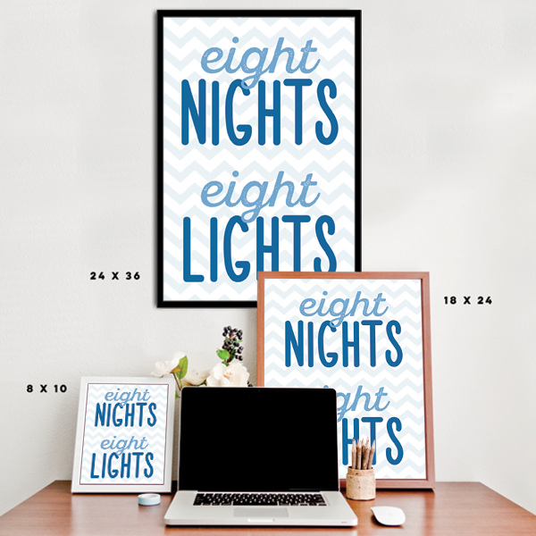 Eight Nights, Eight Lights - Hanukkah Poster