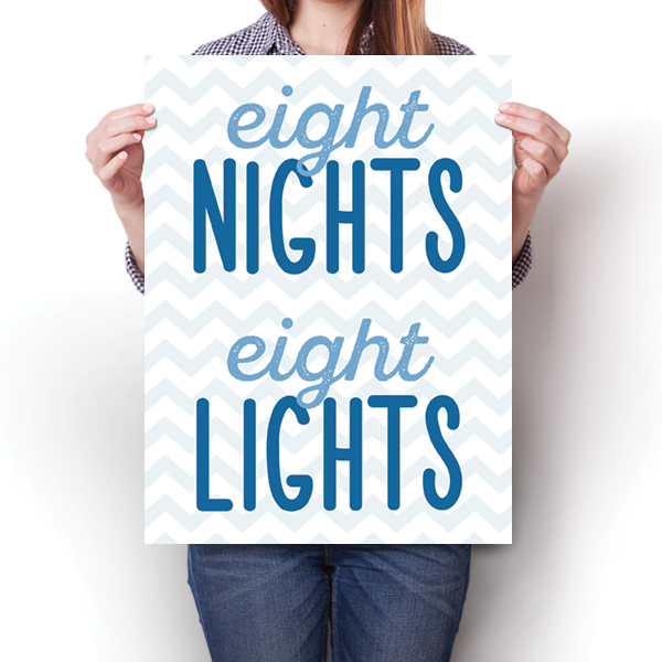 Eight Nights, Eight Lights - Hanukkah Poster