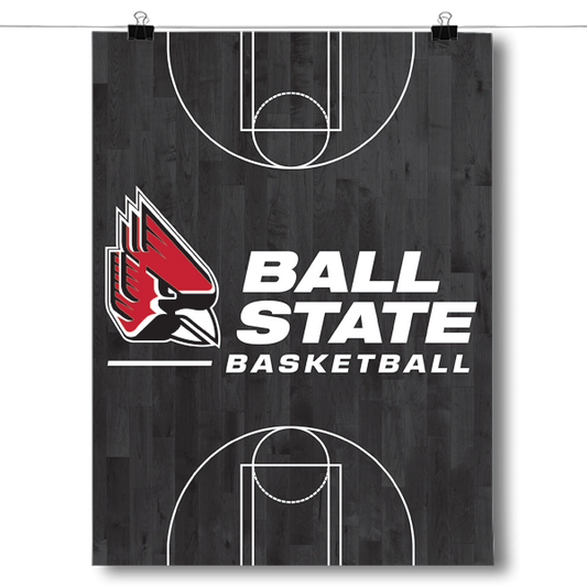 Ball State Cardinals - Basketball Court Poster