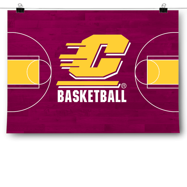 Central Michigan Chippewas - Basketball Court Poster