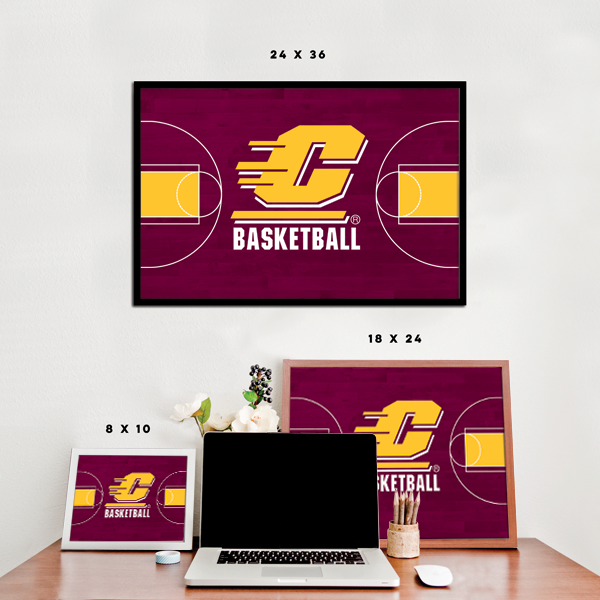 Central Michigan Chippewas - Basketball Court Poster
