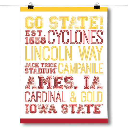 Iowa State University Subway Art - White Poster