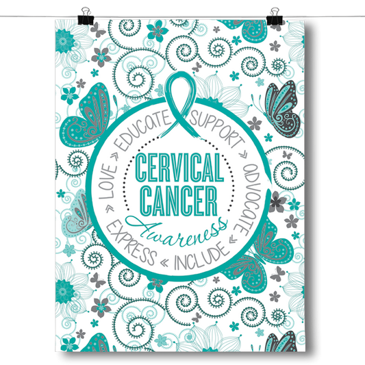 Cervical Cancer - Butterfly Pattern Poster