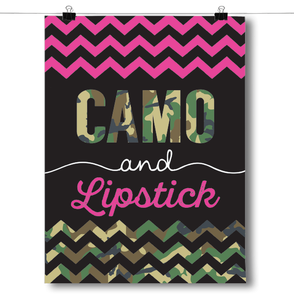 Camo and Lipstick Poster