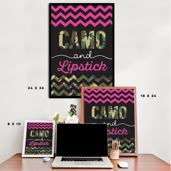 Camo and Lipstick Poster