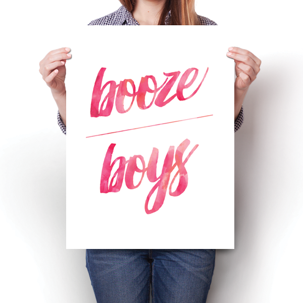 Booze Over Boys Poster