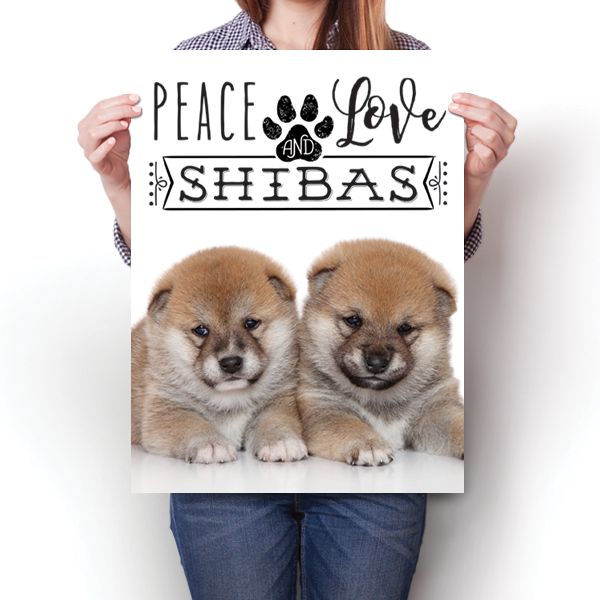 Peace Love and Shibas - Real Life Poster