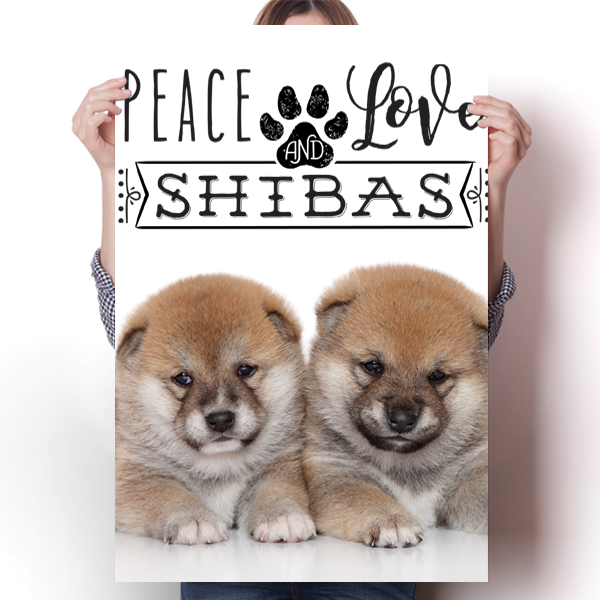 Peace Love and Shibas - Real Life Poster