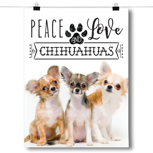 Peace Love and Chihuahuas - Real Life Poster